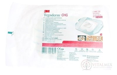 3M TEGADERM CHG 1658R [SelP] 10cm x 12cm, transparentné, antimikrobiálne krytie 1x1 ks